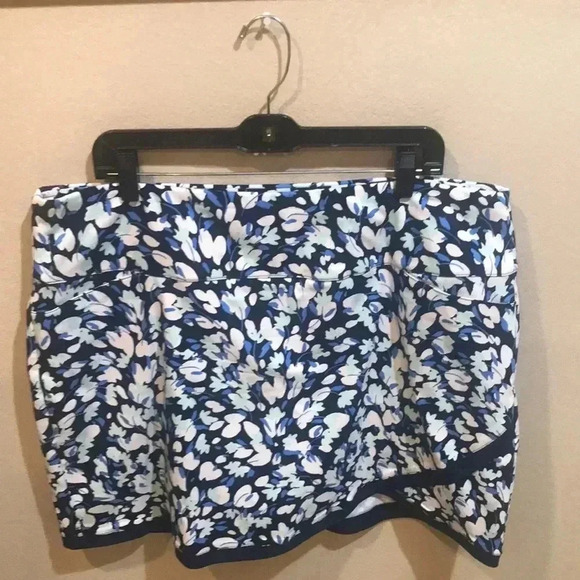 Lady Hagen Floral Print Navy Blue Skort-Size XXL - Picture 2 of 10